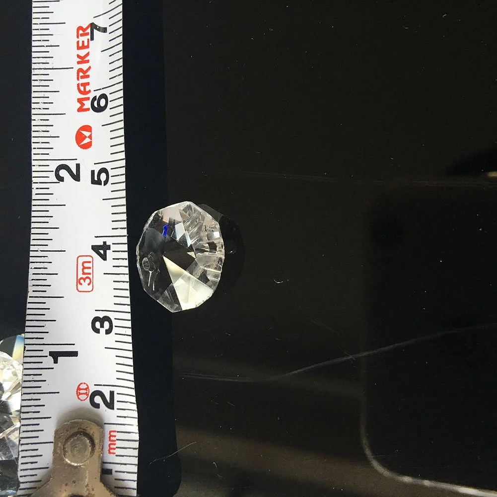 20 шт. 14 мм 2 отверстия прозрачная восьмиугольная цепь для люстры лампа призма