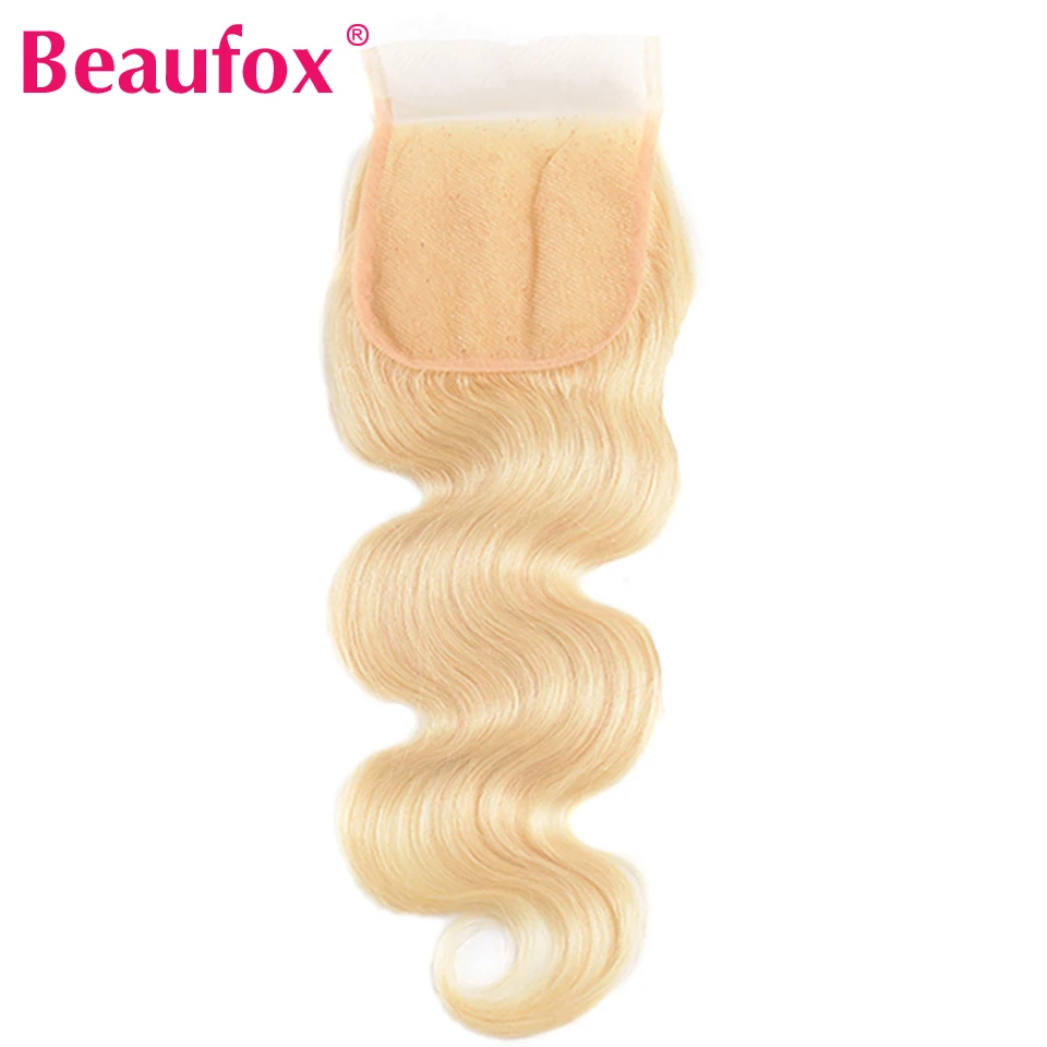 Beaufox 4*4 верхняя застежка 613 блонд бразильский тело волна кружевная человеческие