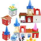 Конструктор детский из крупных частиц, Детский конструктор на крышу, стену, дверь, окно, аксессуары для сборки дома, совместим с фирменными конструкторами