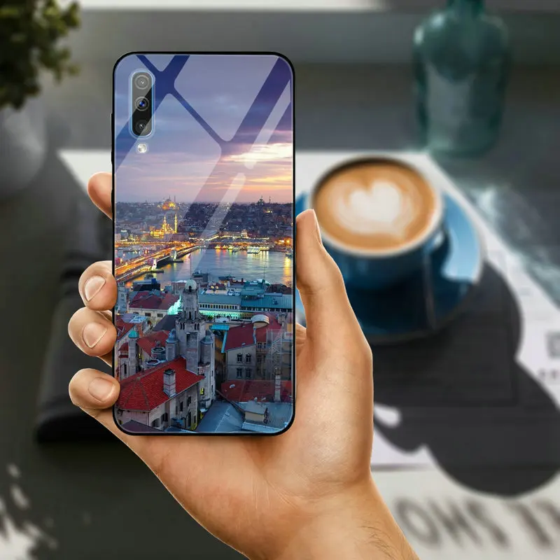 Чехол из закаленного стекла для Samsung Galaxy A6 A8 A9 A10 A20 A30 A40 A50 A70 A80 A90 S8 S9 S10 плюс Турция
