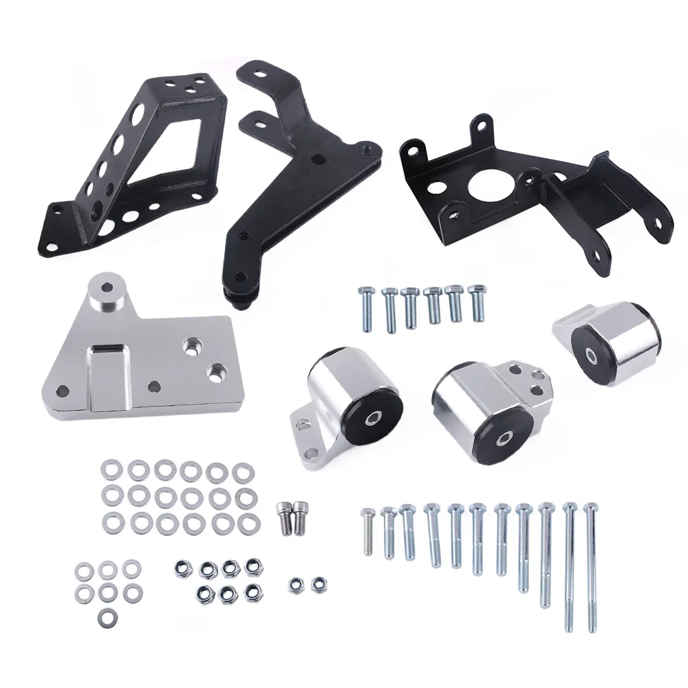 RASTP-70A к-серия крепления двигателя для Honda Civic 92-95 EG K20 K24 K-серия EG Замена двигателя комплект с логотипом RS-EM1006 - Цвет: Silver
