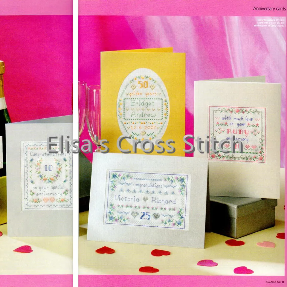 

CD122 14ct DIY Invitation Greeting Card Art Full Set CrossStitch Greeting Card Cake Birthday Christmas Gift Anniversary Cards