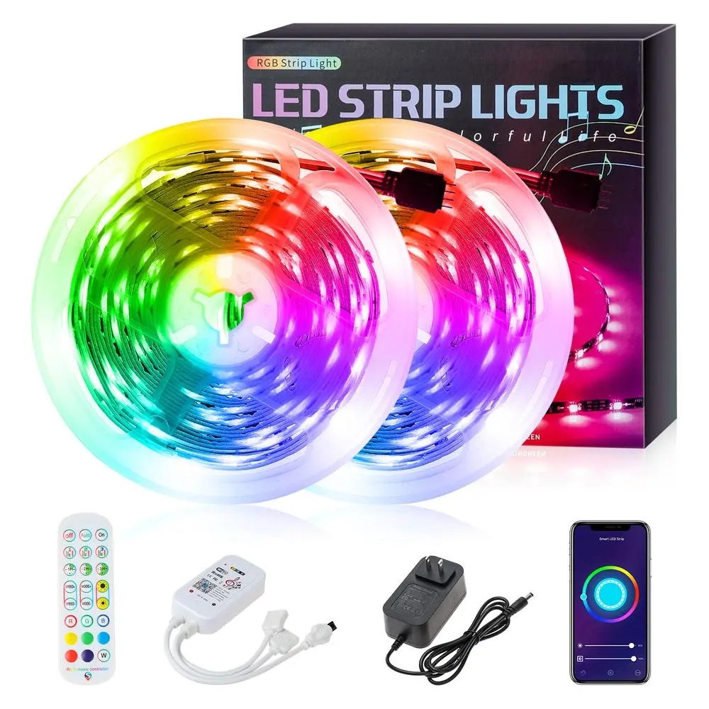 

Bluetooth Fita Led Strip Rgb 5050 Lights For Room 5m 10m 15m 20m Flexible Ribbon Light Luz Leds Bande Phone App Music Controller