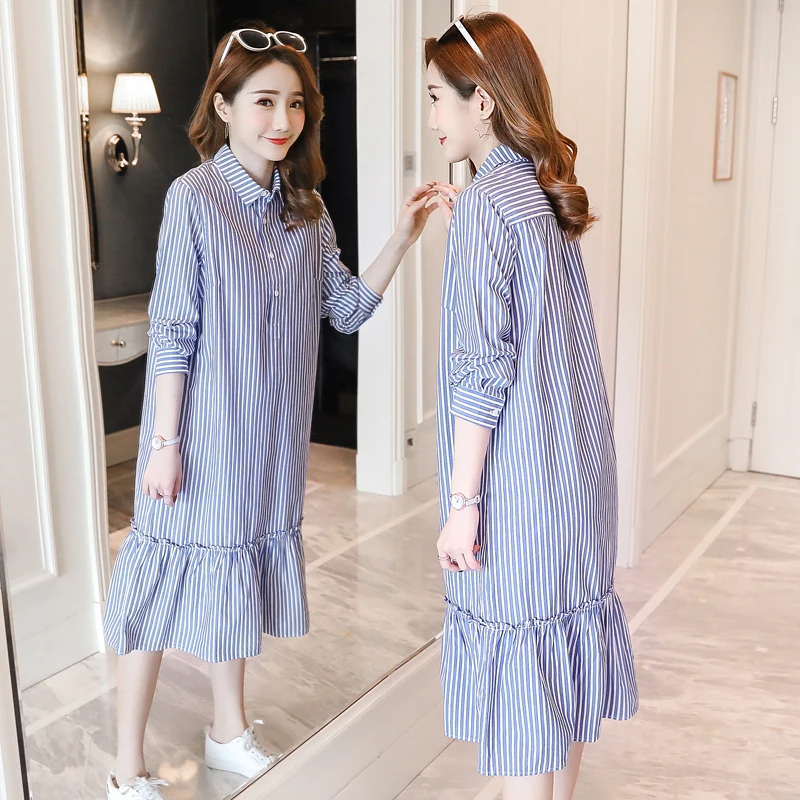 Одежда для беременных свободный стильный платье с длинными рукавами женщин мам