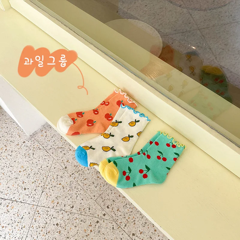 

2021 Spring Summer Children Socks Mesh breathable baby cotton girls socks 1-8 year kids socks 3 pairs/lot WMS155