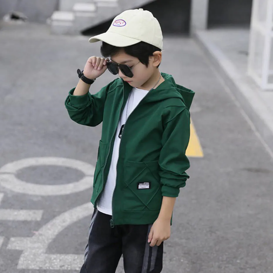 Детская куртка модная детская с принтом для мальчиков плащ капюшоном детей