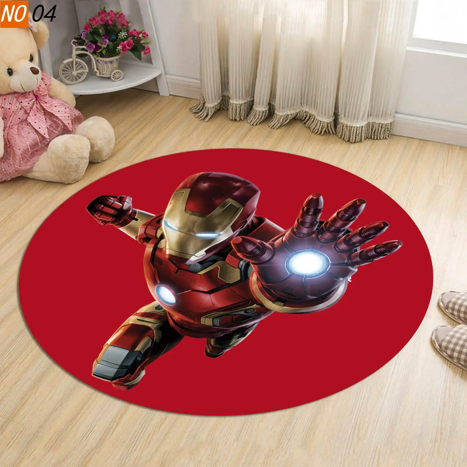 Круглые Нескользящие напольные коврики Marvel 3D печать Мстителей Человек-паук