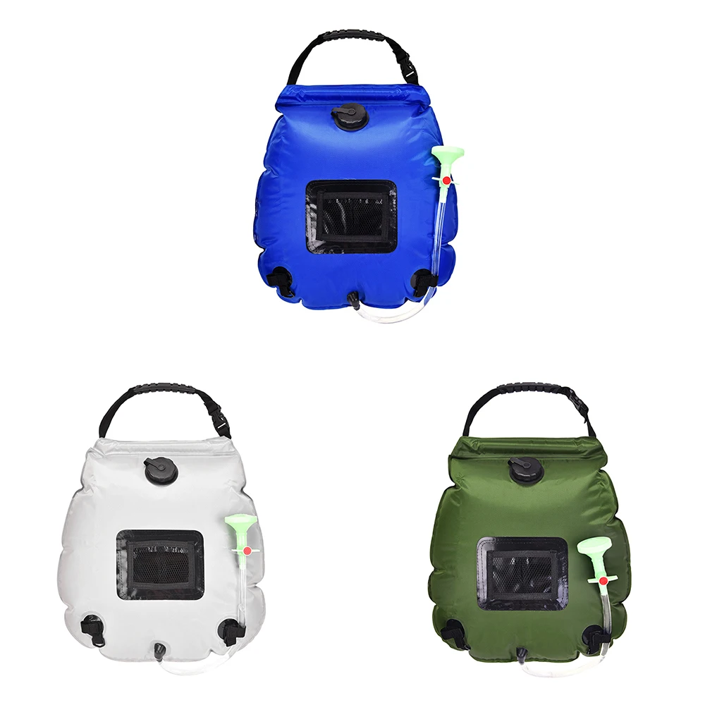 

20L Outdoor Camping Hiking Solar Shower Bag Heating Camping Shower Climbing Hydration Bag Hose Switchable Shower Head