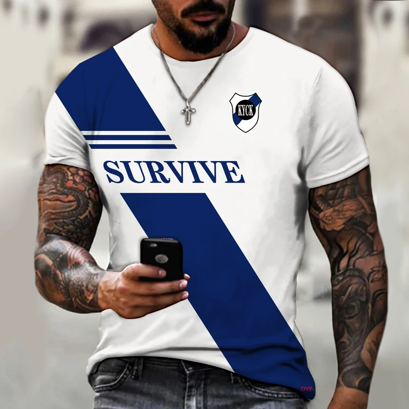 Мужская летняя футболка с 3D-принтом круглым вырезом и коротким рукавом - купить