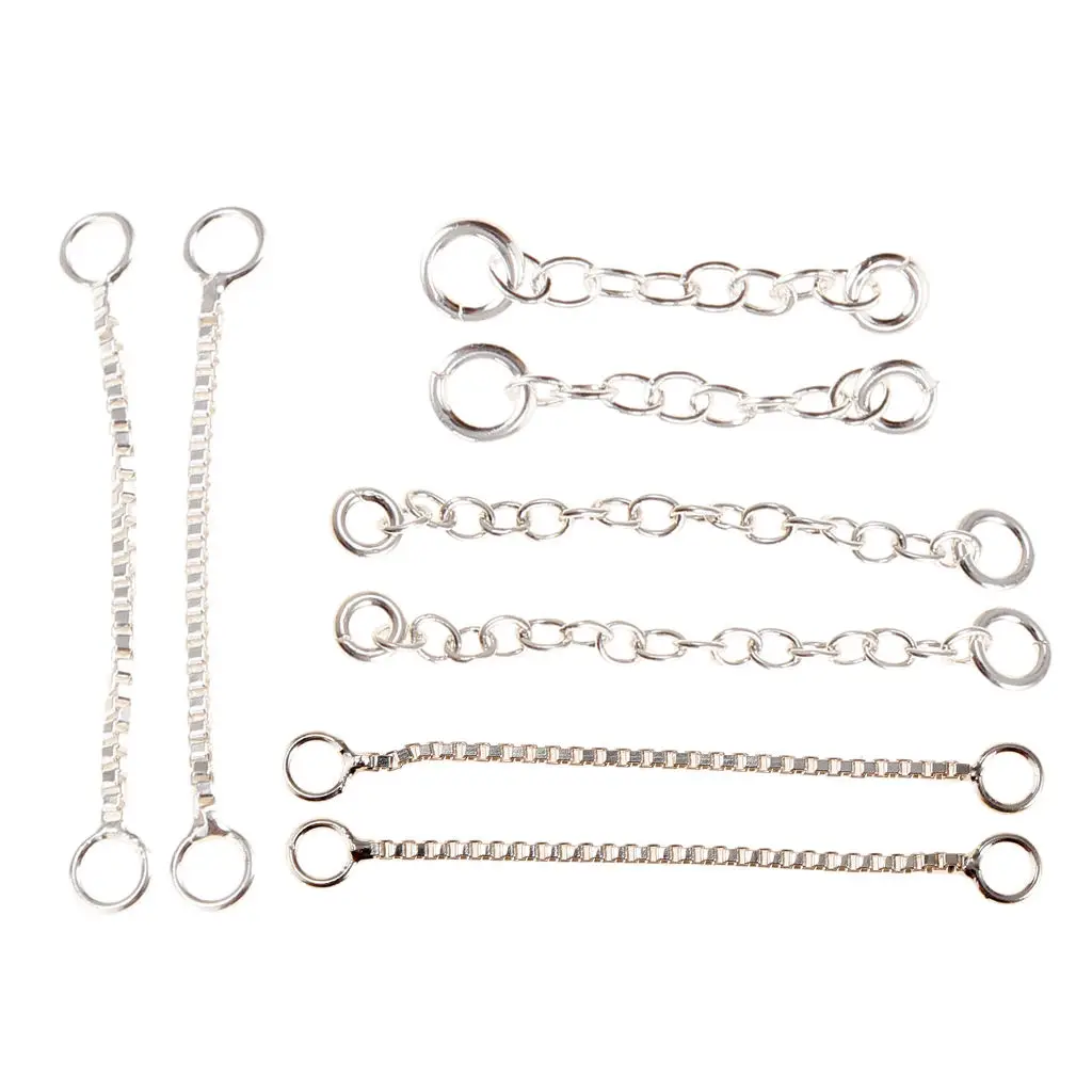 

2pcs 4 Style 925 Sterling Silver Extension Chain for Earring Jewelry Crafts