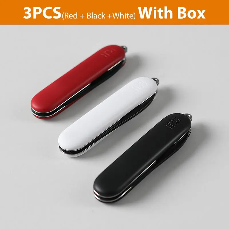 3PCS with Box Xiaomi Mijia Huohou мини-нож для распаковки, складной инструмент для нарезки фруктов, инструмент для кемпинга, открытая посылка, нож для выживания на открытом воздухе, острый нож - Цвет: 3PCS with Box