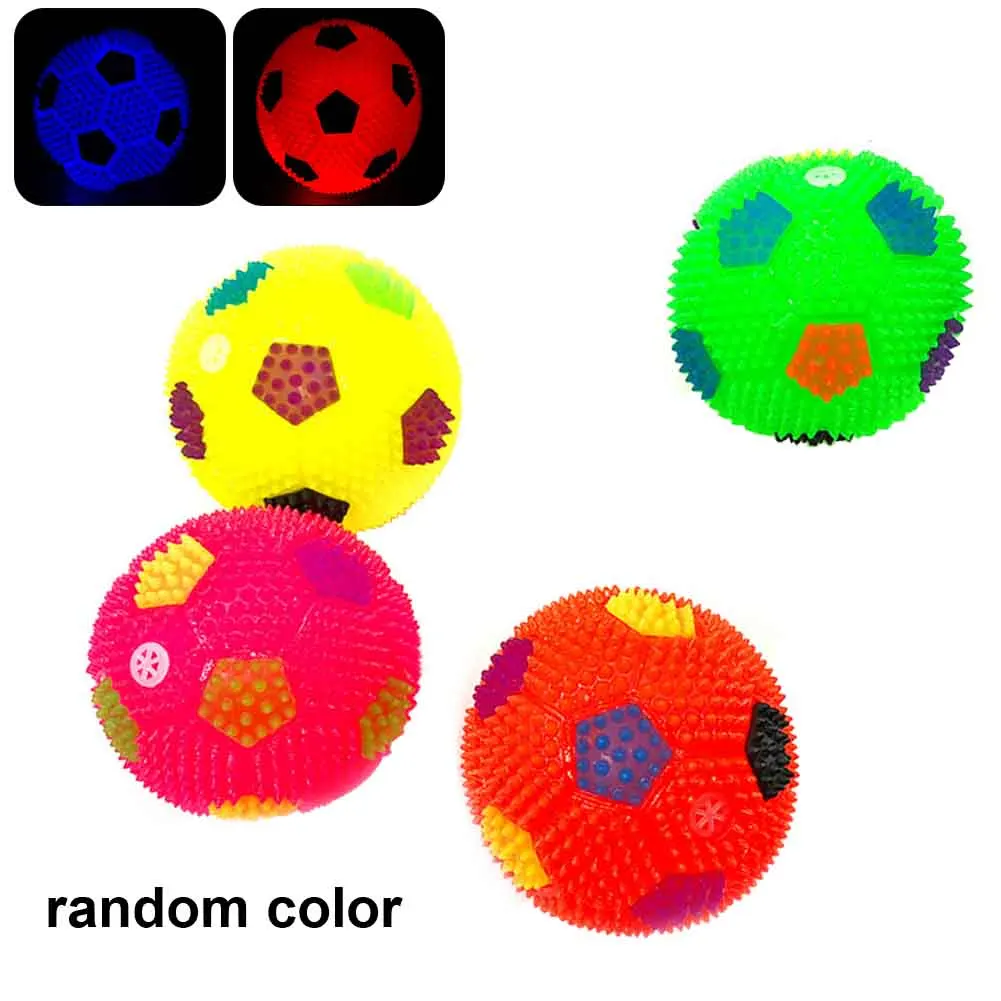 

6.5cm Glowing Football Kid Toy Random Color Soccer Sports Flash Portable Led Bouncy Ball Club Decoration Elastic Fans Massage