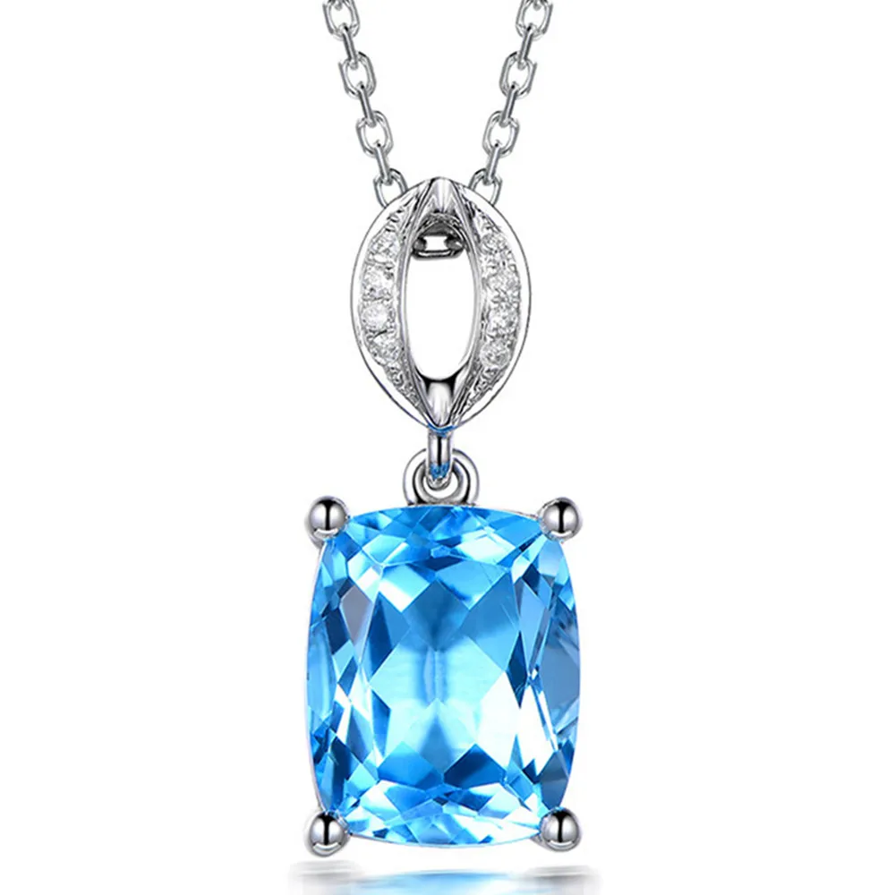 Квадратный аквамарин драгоценных камней синего цвета с украшением в виде