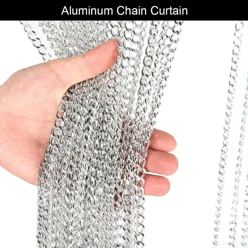 

Household Hanging Metal Aluminum Chain Curtain Kit for Room Office Store Decoration Silver Chain Curtain Decoration