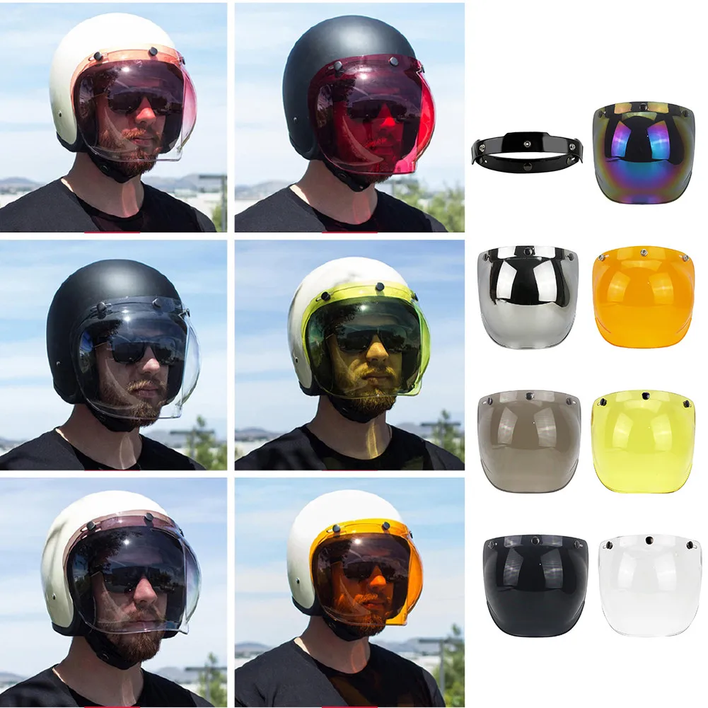

Motorcycle Bubble Helmet Visor Faceshield Flip Up Visor Casco Moto Visor Lens Windshield Motorcycle Helmets Accessories Parts