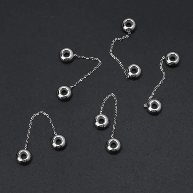 

5Pcs Safety Chain Rubber Stopper Beads Stainless Steel For Snake Chain Bracelets