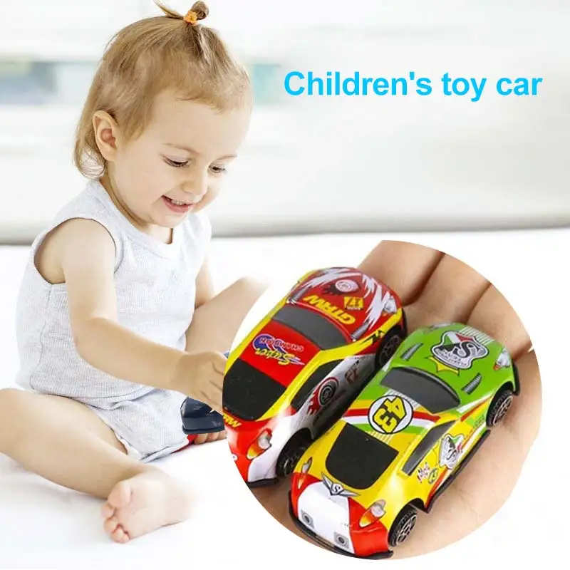 

6Pcs Multi-color Toy Racing Car Model Iron Alloy Taxi Inertia Slide Rail Car Mini Small Gift Toys For Children