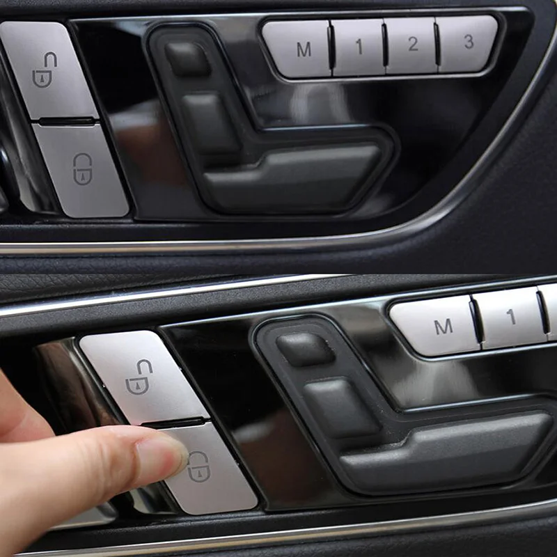 12Pcs Car Door Memory Seat Lock Unlock Adjust Switch Button Cover Trim Sticker For Mercedes Benz Cla/Gla/Glk/Gle/Cls/Gl/Ml/A/B/E |