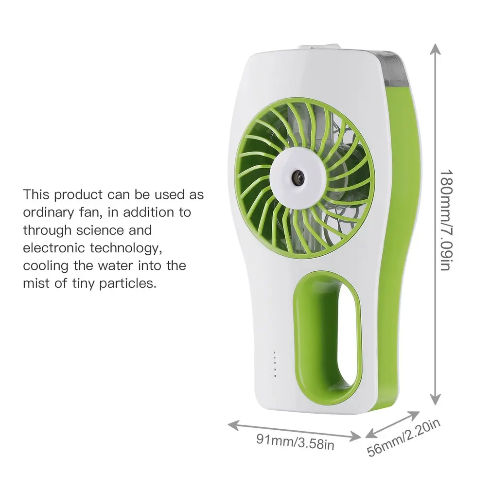 

Portable Handheld 2000mAh Rechargeable Battery 40mL Water Tank USB Mini Misting Beauty Cooling Replenishment Humidifier Fan
