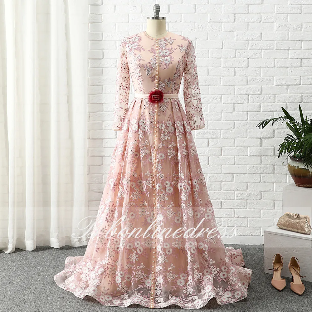 Bbonlinedress Марокканское цветочное вышитое длинное вечернее платье с длинным