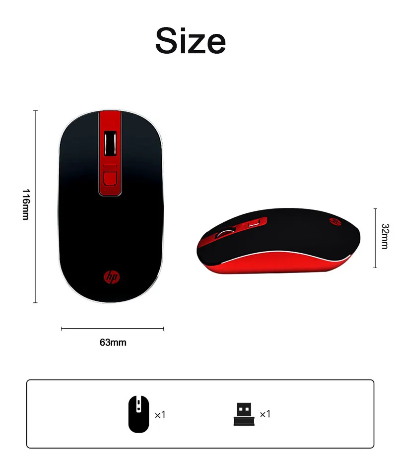 hp S4000 оптический USB 1600 dpi 2,4 ГГц Беспроводная мышь Mute mouse NANO приемник для настольного компьютера Laptp дропшиппинг