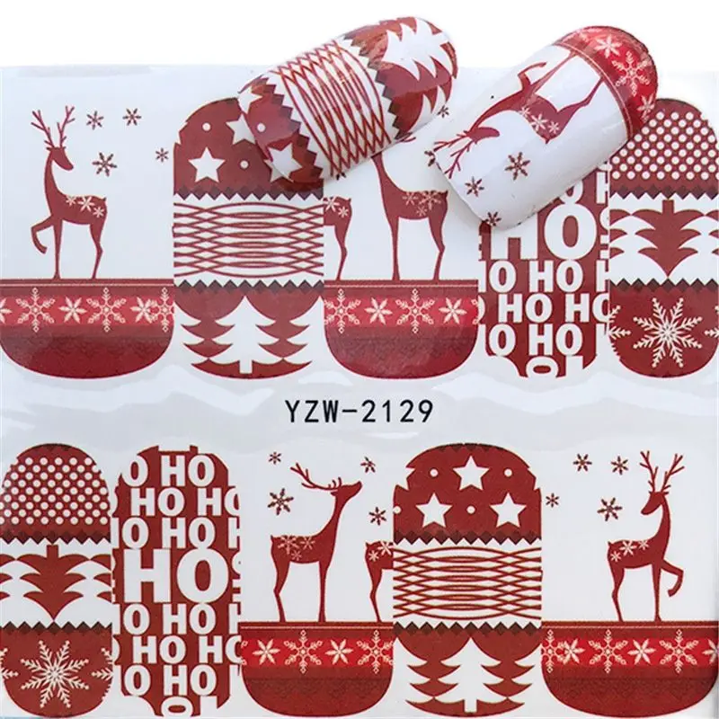 

Nail Stickers Christmas Nail Art Sticker Santa Claus Elk Snowman Decals for New Year DIY Nail Art Decoration Xmas Christmas Gift