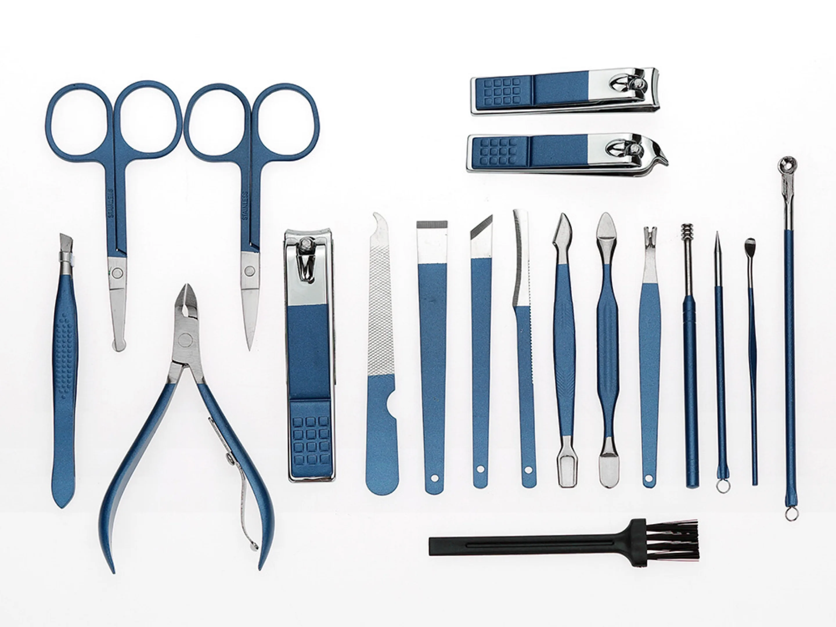синий маникюрный набор новый 18 профессиональный маникюр нержавеющая сталь