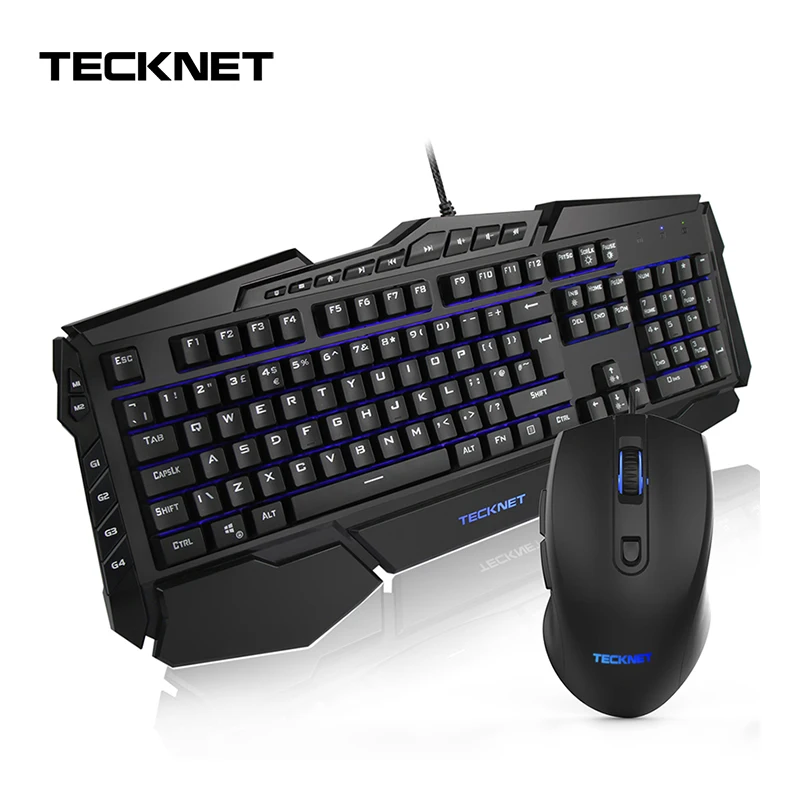 Профессиональная игровая клавиатура и мышь TeckNet светодиодный набор с дышащей