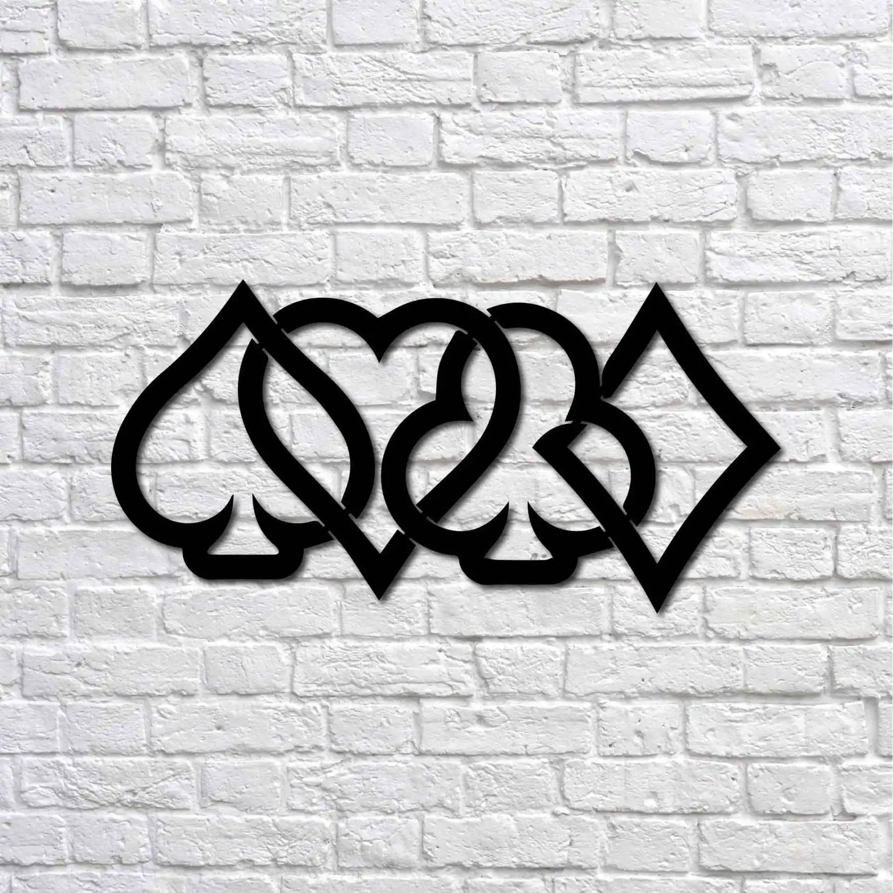 

Metal Wall Art - Card Suits - Interior Decoration - Wall Hanging - Home Decor - Wall Sign-35x70 cm