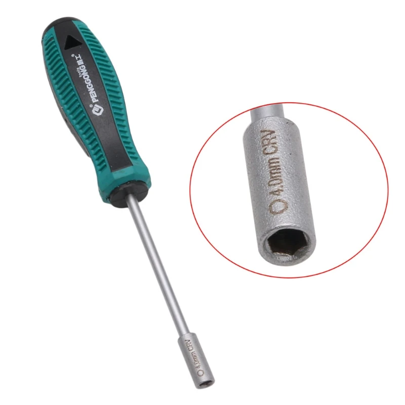 

T21D Metal Socket Driver Wrench Screwdriver Hex Nut Key Nutdriver Hand Tool 8mm