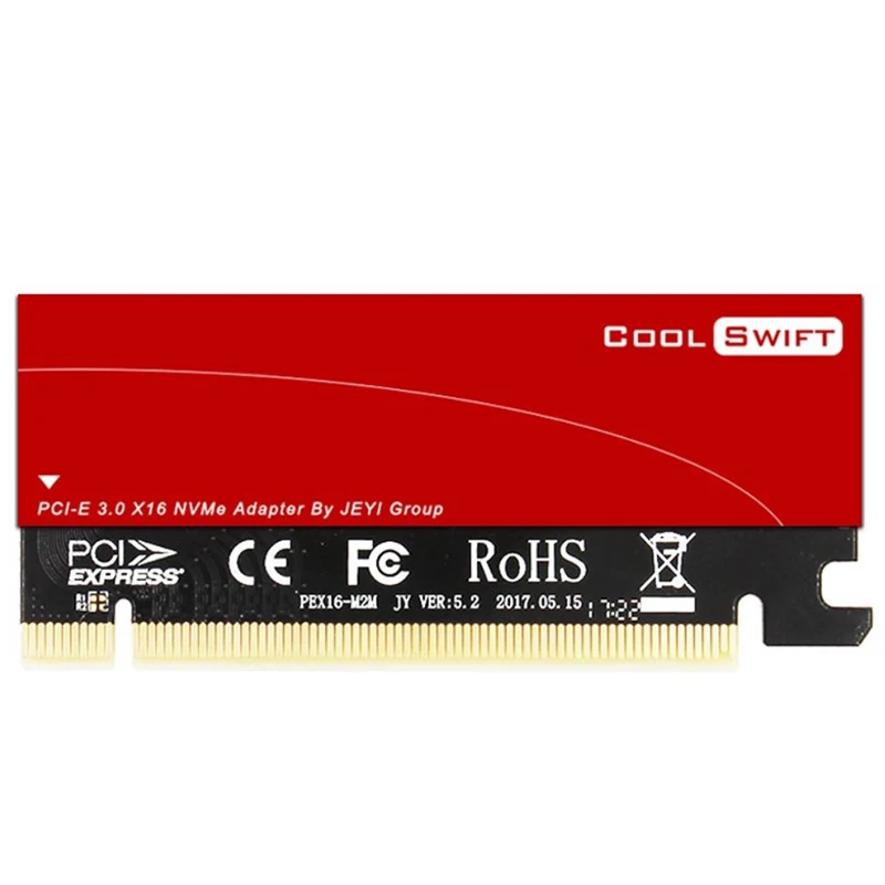 Адаптер PCI e M2 m2 NGFF SSD NVMe 2280 m ключ к адаптеру x16 M.2 PCIe карта для ssd с теплоотводом