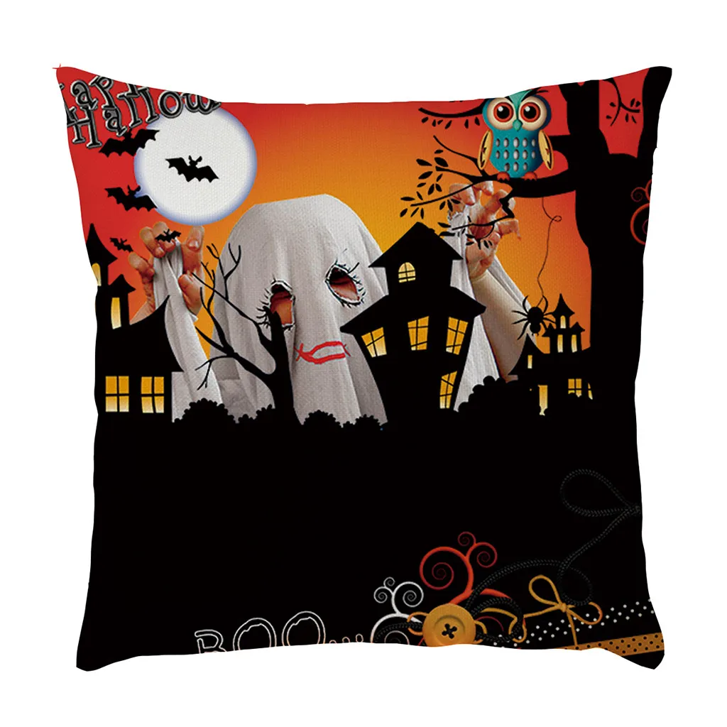 

Halloween pillow covers Pumpkin ghost Cotton Linen Throw Pillow Case Cushion Cover Home office Sofa Ornament Decor festival gift