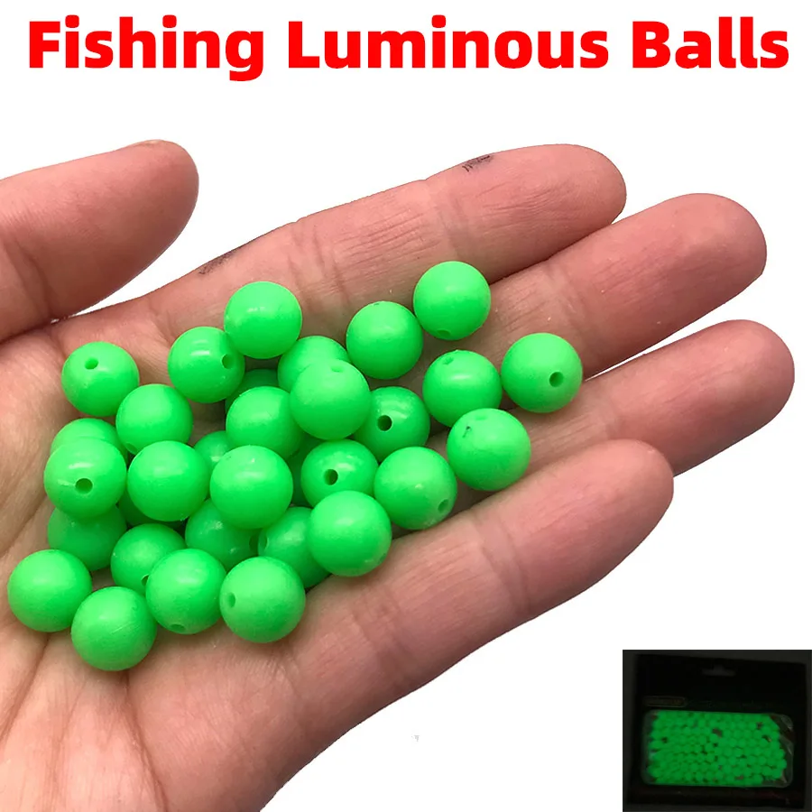 

100/500PCS Fishing Bead Stopper Stops Carp Tackle Lure Accessories Rig hard ABS Luminous Float Balls Light Glowing Rigging Beads