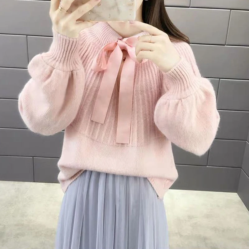 Womens Sweaters 2020 Autumn Women's Solid Color Knitted Sweater Female Knit O-Neck Pullover Ladies Pull Jumper | Женская одежда