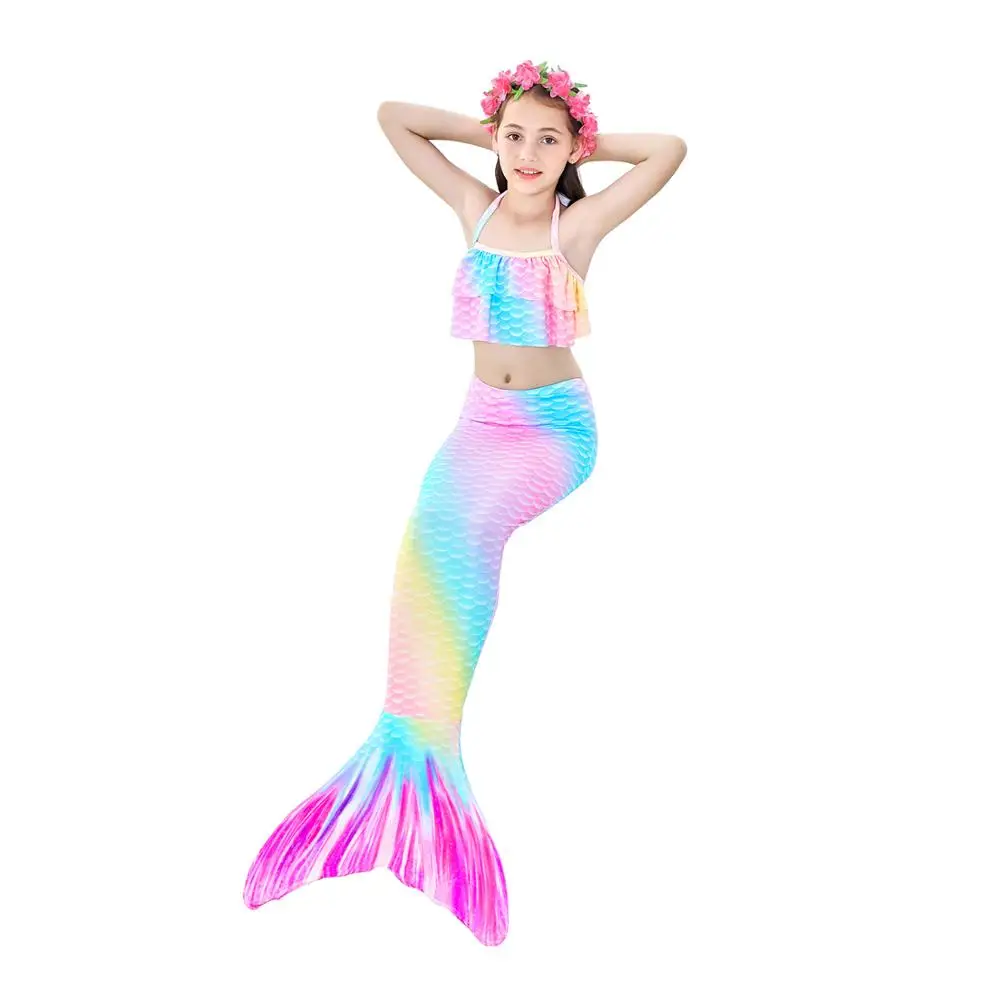

Girls Two Piece Beach Bikini Kids Beath Suits Swimwear Princess Mermaid Tails Summer Swimsuit Costume