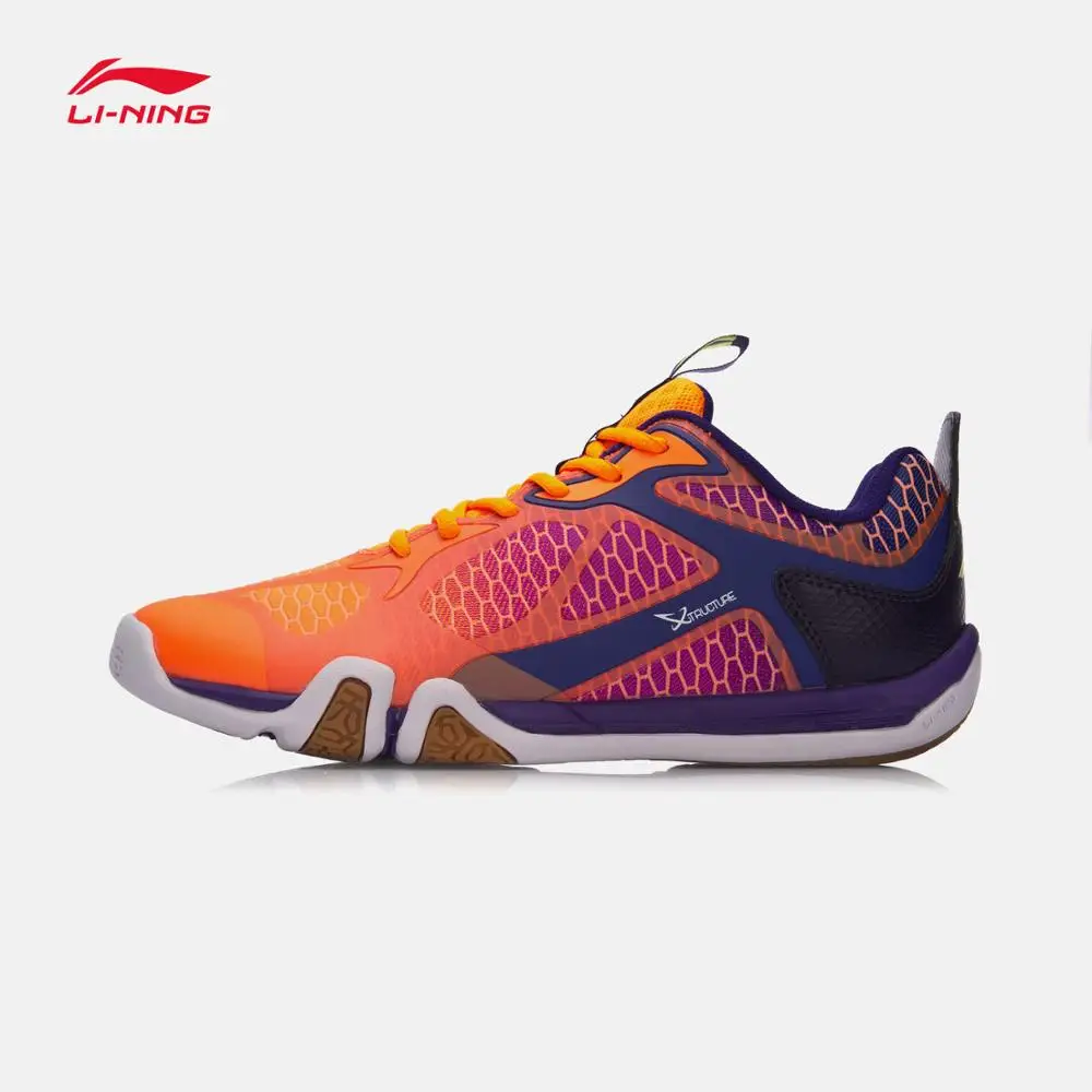 Туфли Li-Ning мужские легсветильник для бадминтона, дышащие Нескользящие кроссовки, подкладка, удобная спортивная обувь для тренировок, AYTM031-3