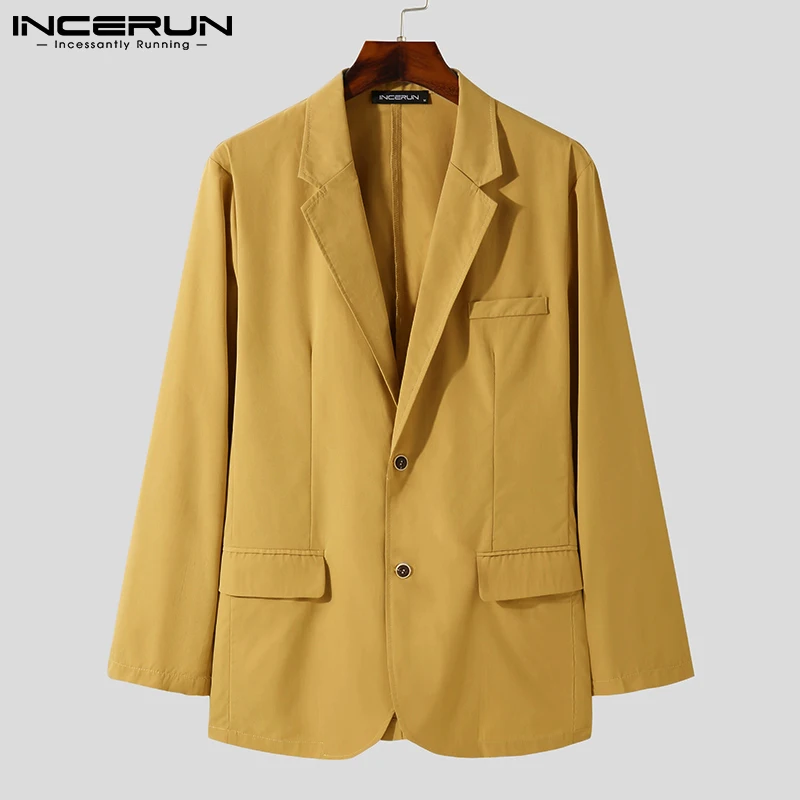 

Stylish New Men's All-match Simple Blazer Gentleman Suit Coats Casual Wear Breathable Long-sleeved Suit S-5XL INCERUN Tops 2021