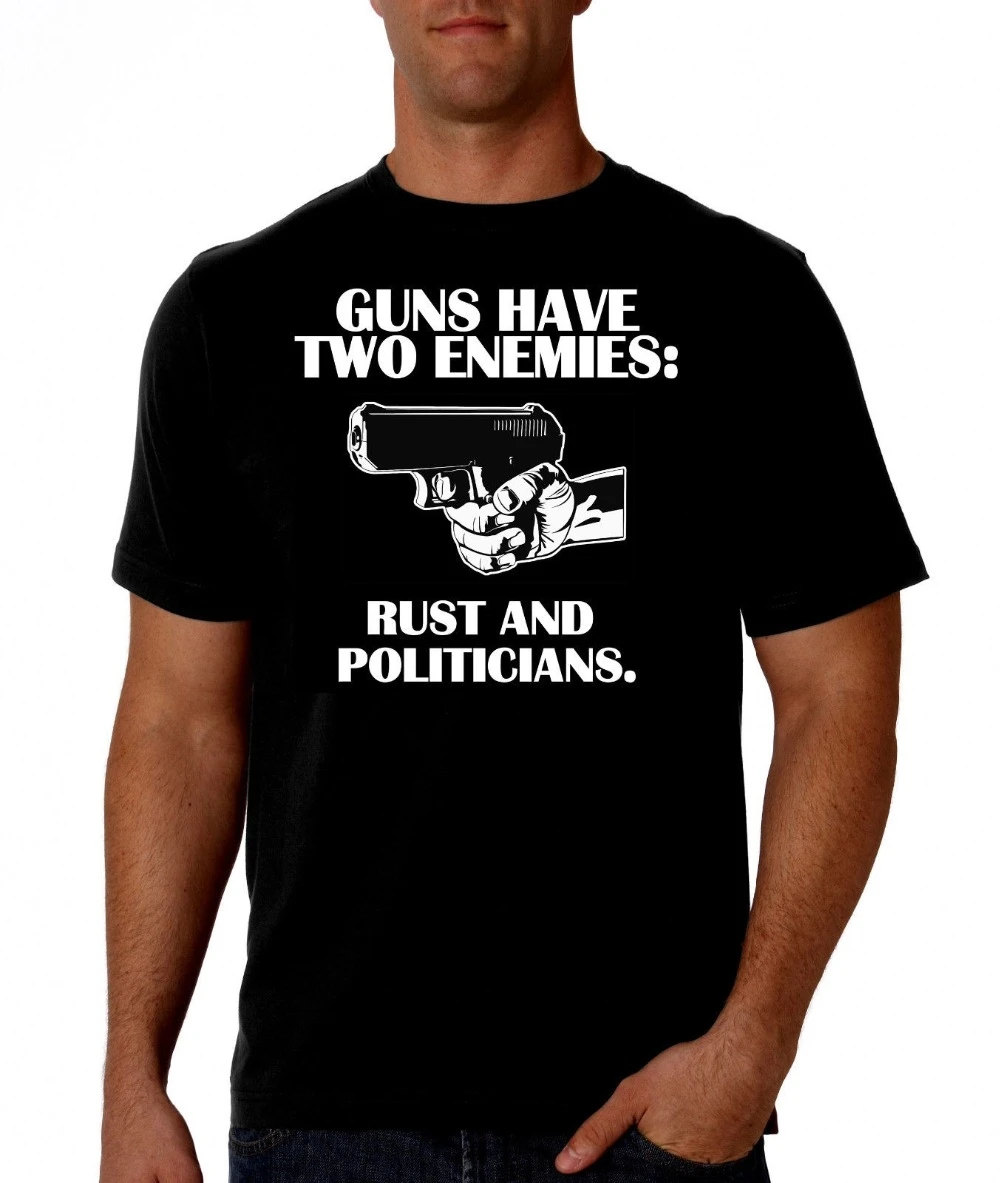 У оружия два врага .. Черная футболка Pro Gun Nra Ar15 Ak47 2-е меняющее ментовое мужское