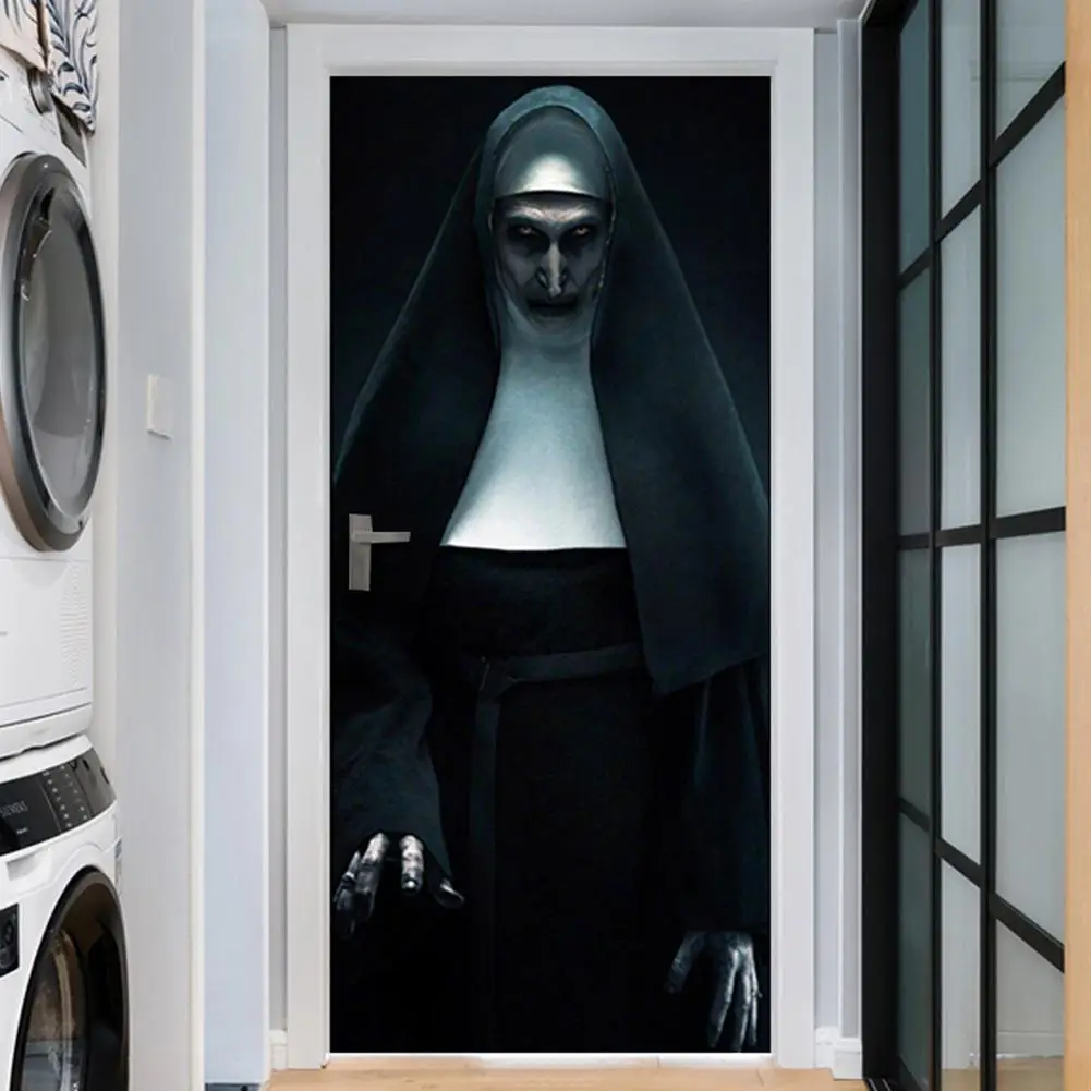 3D креативные наклейки на дверь с изображением сестры ужасов Хэллоуин