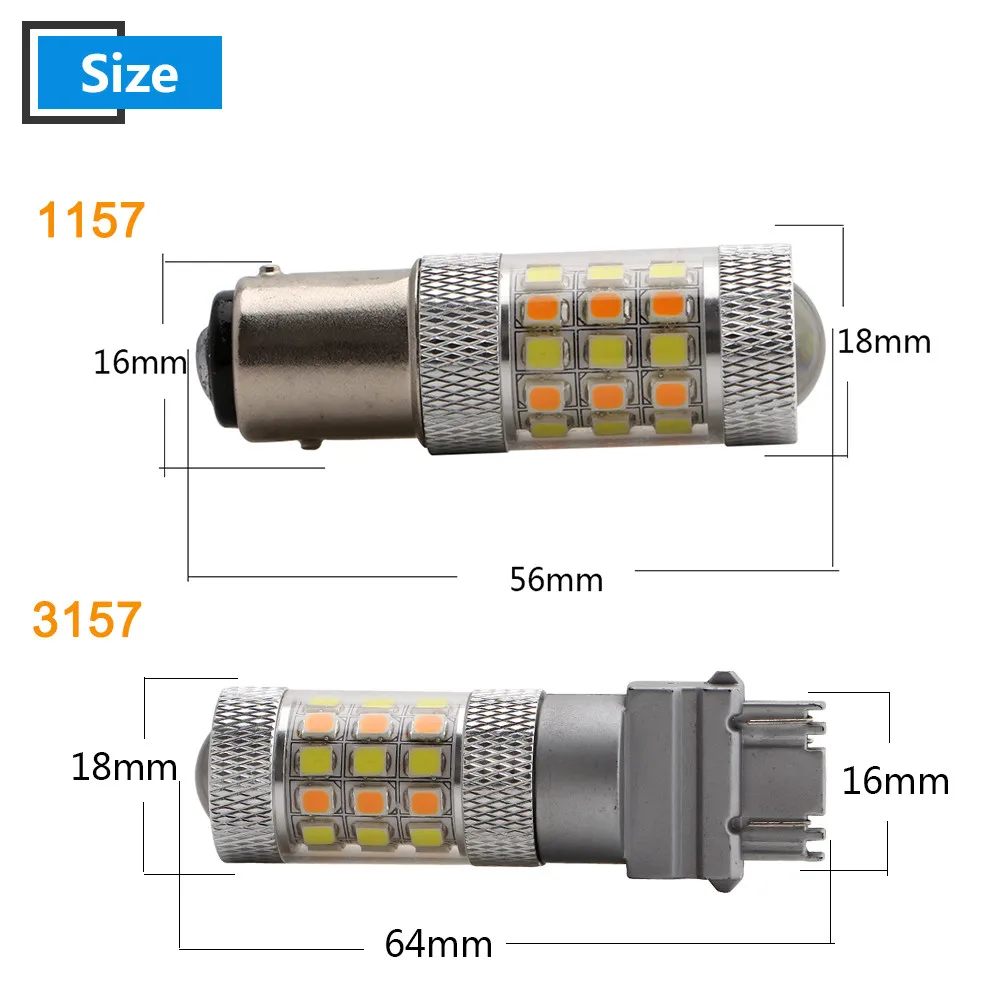 2 шт. 3157 12 В постоянного тока 2835 42 SMD S25 1157 BAY15D светодиодная лампа автомобильная