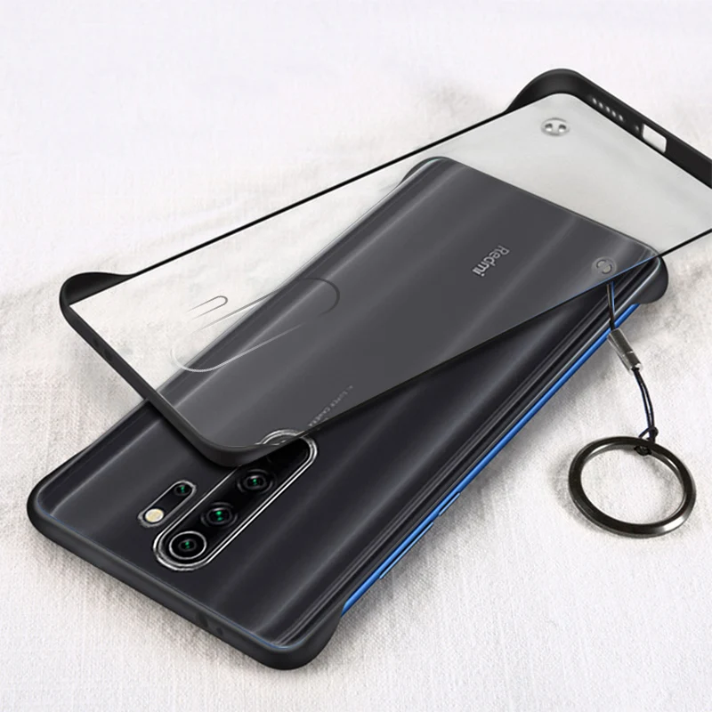 Для Red mi Note 8 Pro Чехол Безрамное Кольцо Прозрачный ударопрочный чехол для Xiaomi mi 8 9 T SE A2 Lite Red mi Note 7 K20 Pro 7A чехол - Цвет: Черный