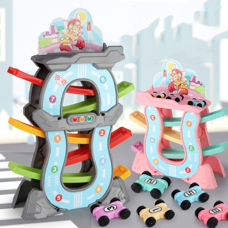 3 7 слойная рампа гоночные треки и мини инерционная машина Детский Малыш