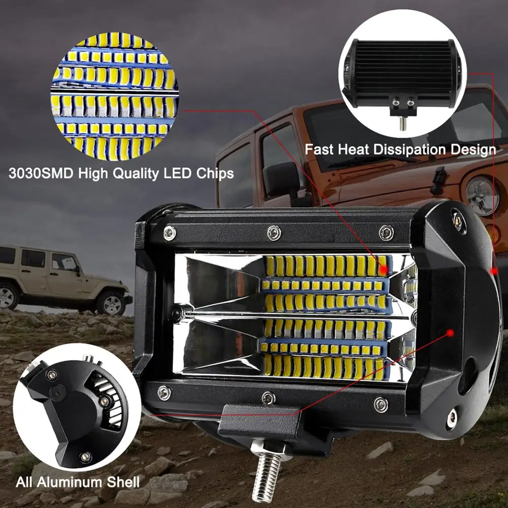 5 &quotСветодиодная панель 12v 24v для вождения Рабочий фонарь точечный прожектор