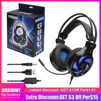 sy855mv profession ps4 gaming wired headset with mic stereo led light over ear computer phone gaming headphone for pc xbox one