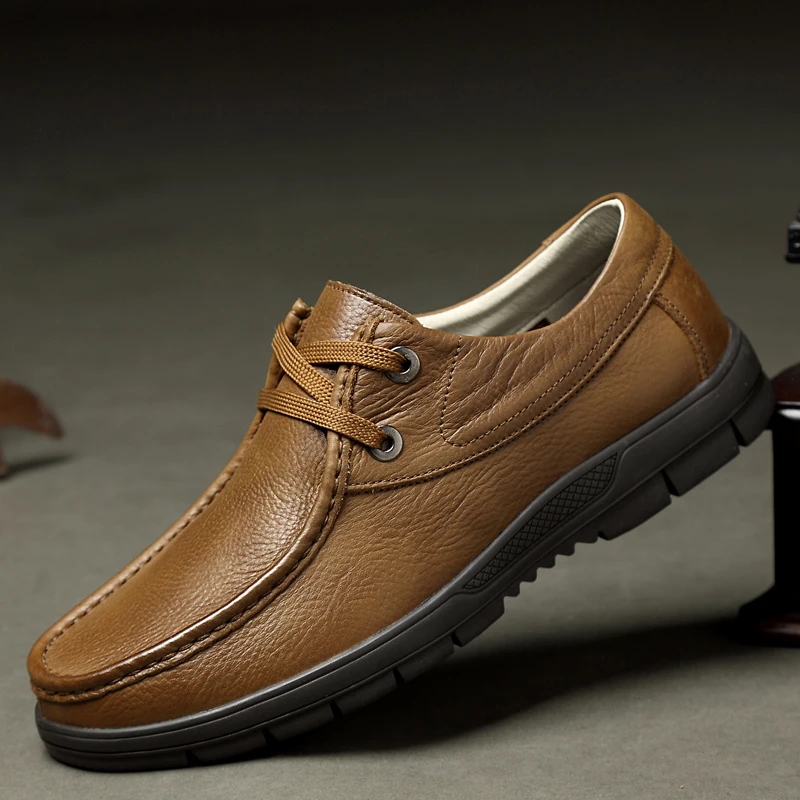 

Fashion Hand Stitched Men's Leather Shoes Luxury Genuine Leather Breathable Oxford Shoes British Trend Non-Slip Casual Shoes