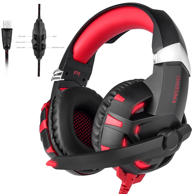 Игровая гарнитура K2 7 1 с объемным звуком USB проводные наушники микрофоном и