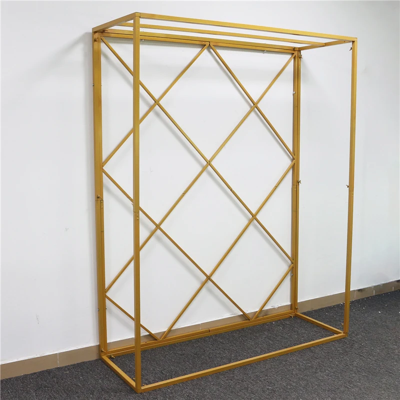 JAROWN-Soporte de flores para decoraci&oacute;n del hogar, marco cuadrado geom&eacute;trico, para fondo de boda, cuadr&iacute;cula, Cruz, rectangular, fiesta de cumplea&ntilde;os-2