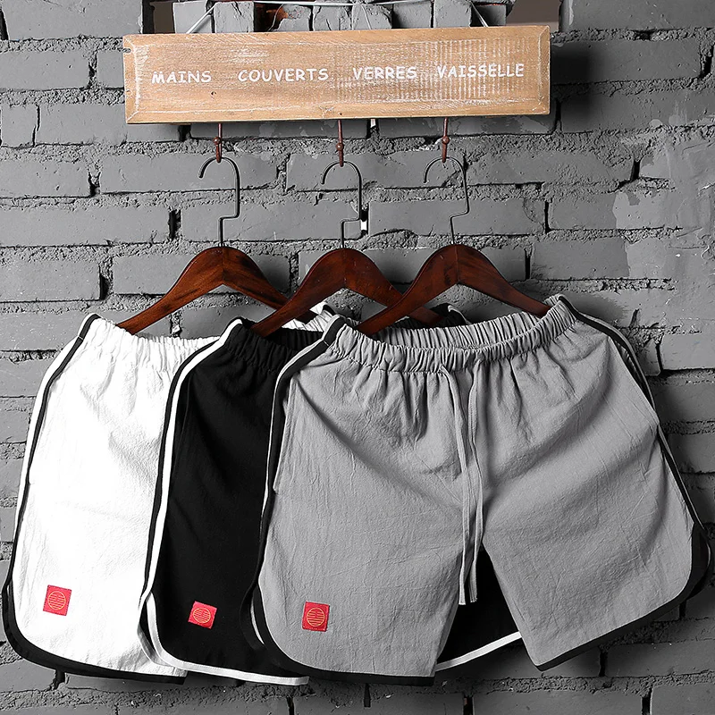 

Шорты KKSKY мужские пляжные, хлопок, повседневные однотонные, с кулиской, в японском стиле, большие размеры, летняя одежда