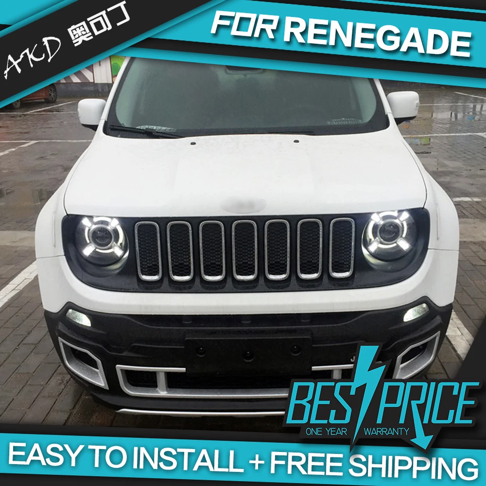 АКД автомобилей Стайлинг фар для джипа Renegade 2015 2018 фары светодиодный ходовые огни