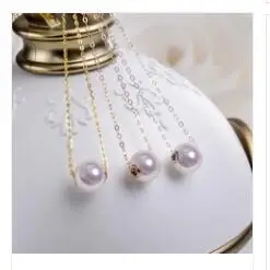 VB003  Top Quality 925 Sterling Silver Necklace Screw Single Pearl Necklace & Pendants For Women Fine Jewelry Collares